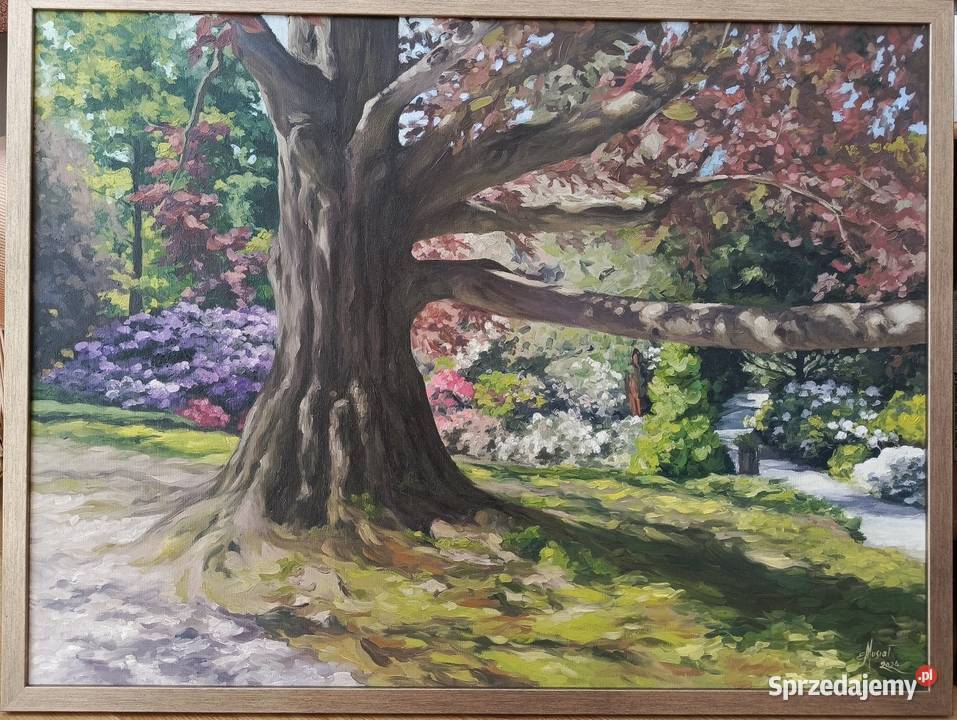 Obraz olejnySerce Ogrodu drzewo pejzaż Łęki Strzyżowskie
