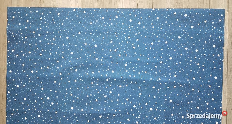 Serwetka świąteczna białe gwiazdki na niebieskim Chrzanów