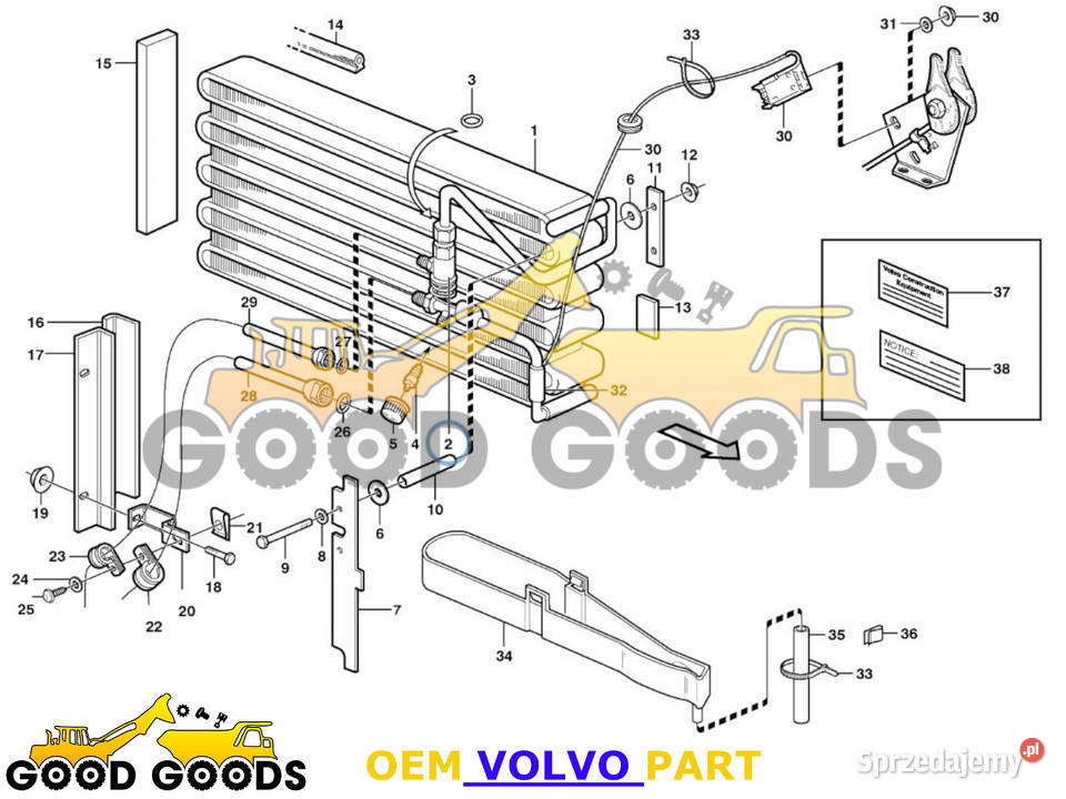VOLVO ZAWÓR ROZPRĘŻNY KLIMATYZACJI 15058102 Części do maszyn budowlanych Władysławów sprzedam