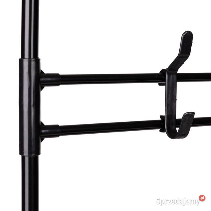 Stojący wieszak na ubrania z półkami czarny Wieszaki Poznań