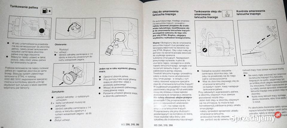 STHIL MS 290 310 390 Montaż obsługa eksploatacja Chełm