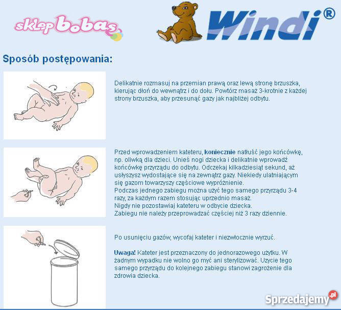 Windi Kateter rektalny na gazy wzdęcia u noworod Lublin sprzedam