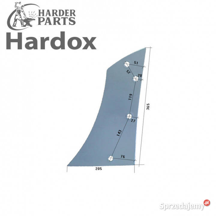 Pierś HARDOX 51149/L części do pługa FROST
