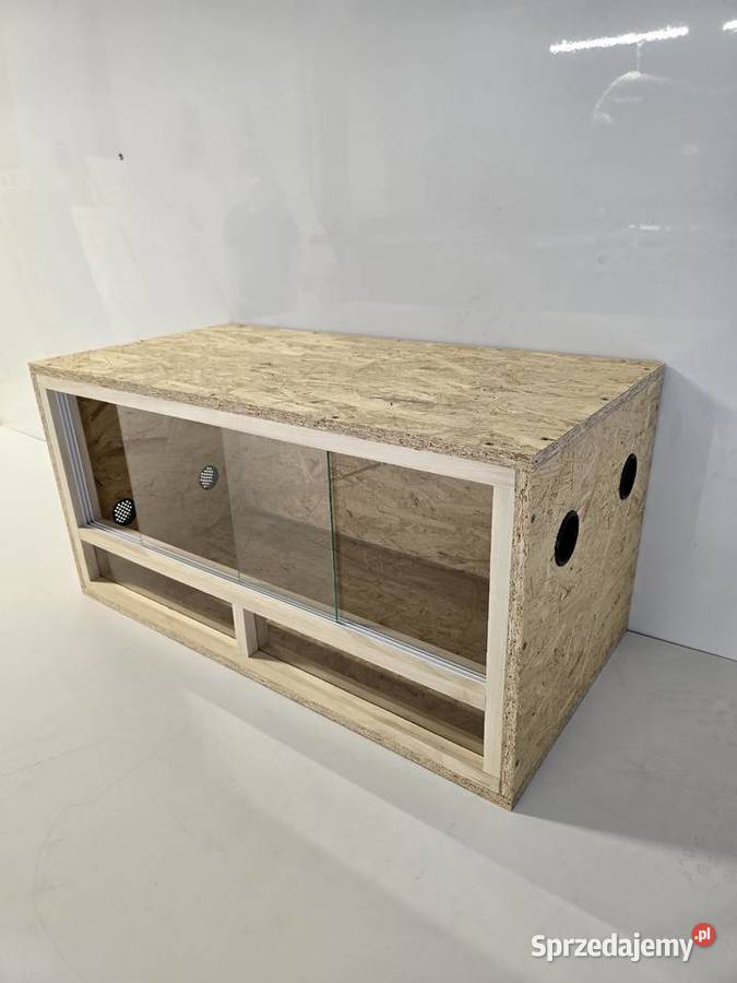 Terrarium z płyty osb 80x40x40 front drewniany