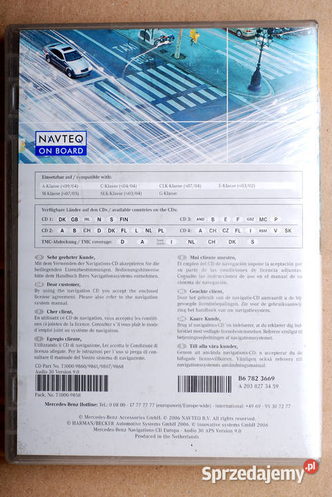 Płyty DVD Mapa Nawigacja mercedes Barlinek