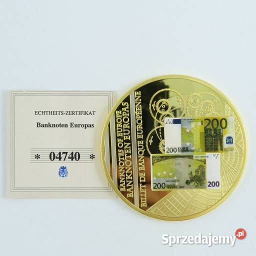 GIGANT 2 x Medal Moneta Banknot 200500 Euro śląskie Sosnowiec