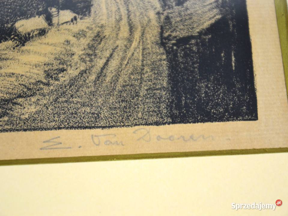 Rycina Sneeuw Edmond van Dooren Belgia lata 20te Bronisze