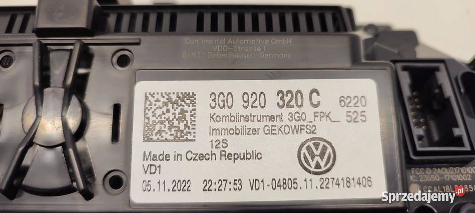 VW TIGUAN II LICZNIK VIRTUAL KOKPIT 3G0920320C