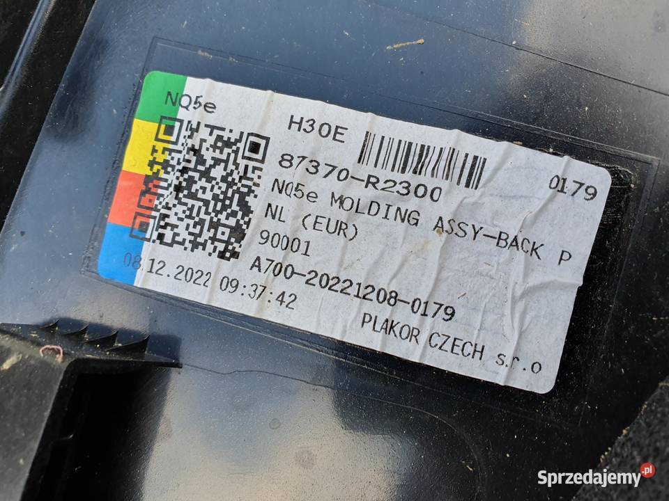 KIA SPORTAGE V BLENDA KLAPY BAGAŻNIKA TYŁ Międzychód