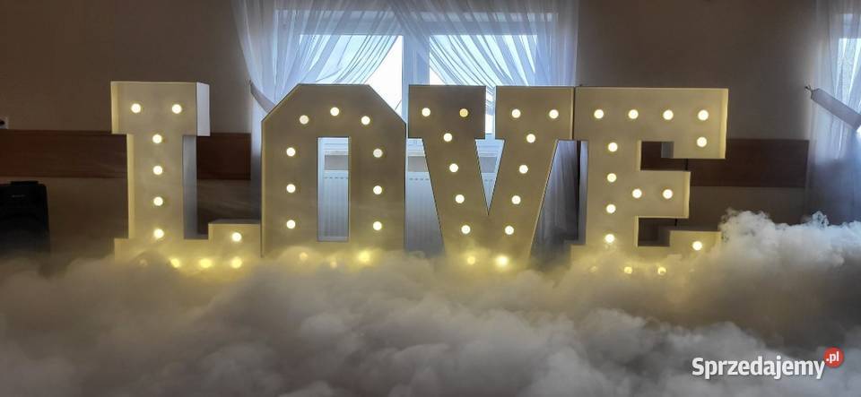 Duży podświetlany napis LOVE wys 120 szer 400 Libusza