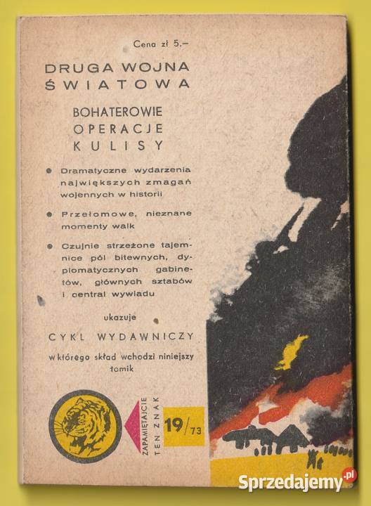 ŻÓŁTY TYGRYS RYNGRAF Z TRUPIĄ CZASZKĄ 1973 Łódź