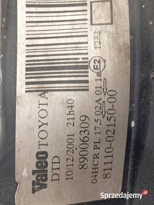 LAMPA PRZÓD PRAWA PRZÓD 89006309 Toyota Corolla
