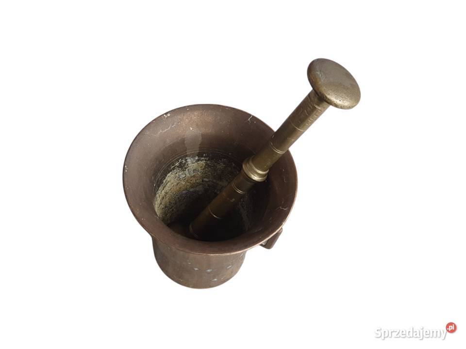 Stary mosiężny moździerz kuchenny sygnowany lata Cieszyn sprzedam