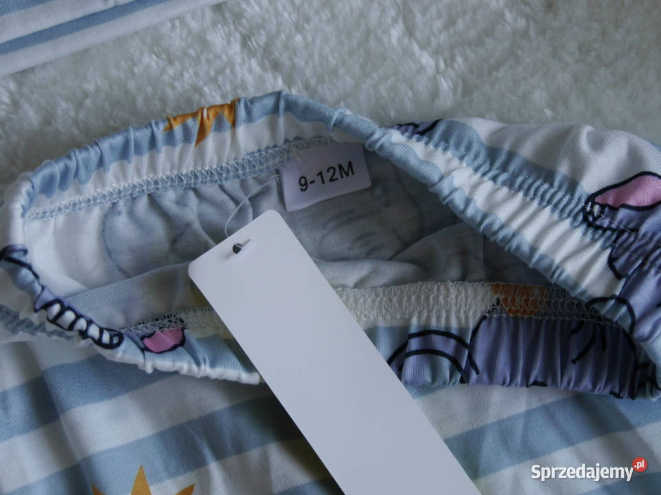 Śliczny komplet śpioszki czapka 74 86 niebieski Wrocław