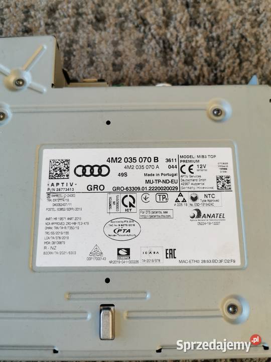 Audi Q7 Q8 4M MIB3 Nawigacja 4M2035070B 2 osobowe Nawigacje fabryczne Pielgrzymka
