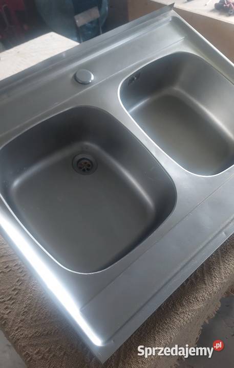 Zlew dwukomorowy ze stali nierdzewnej 80 x 60 Baranów