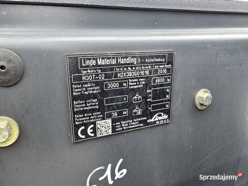 Linde H30T02 2016 Triplex 720 m Godziesze Małe