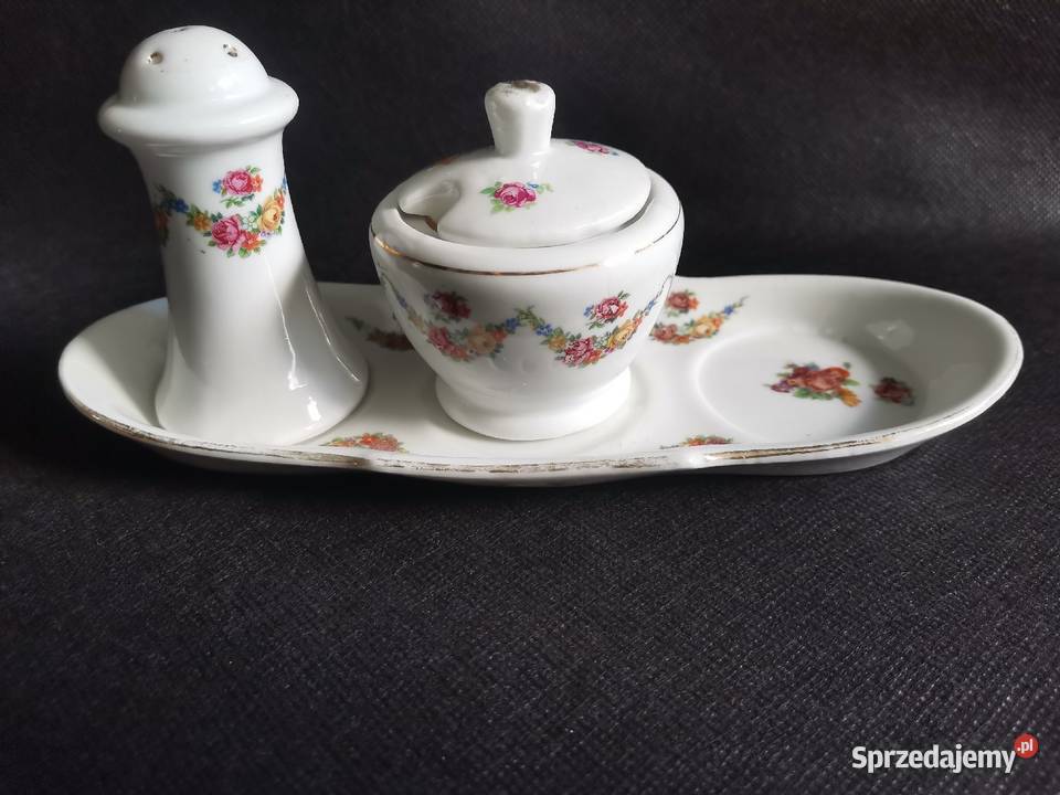 Stara przedwojenna porcelana przyprawnik Secesja Katowice