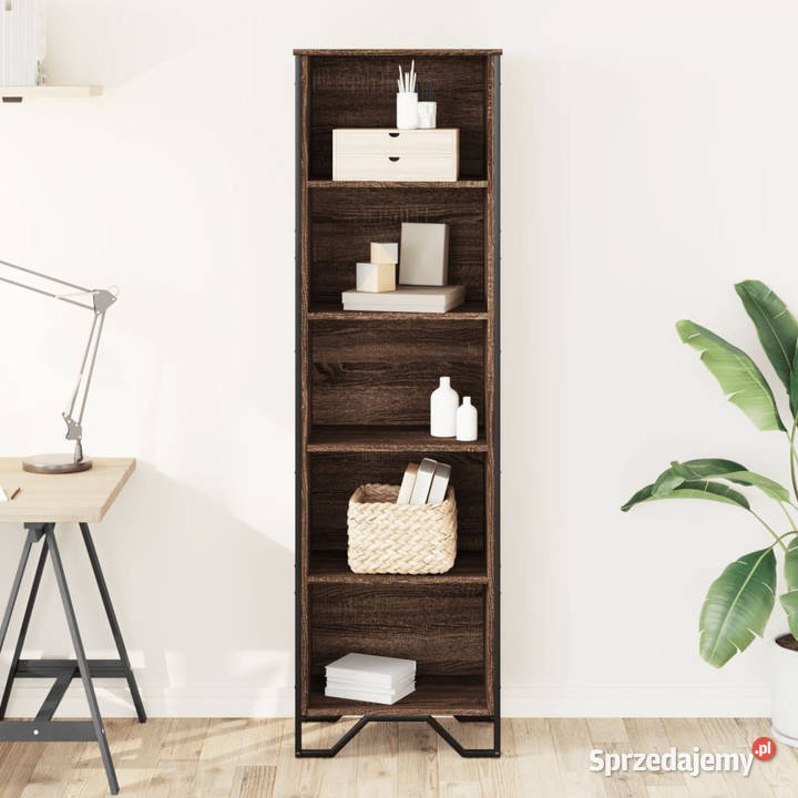 Regał brązowy dąb 50x31x169 materiał Meble Warszawa