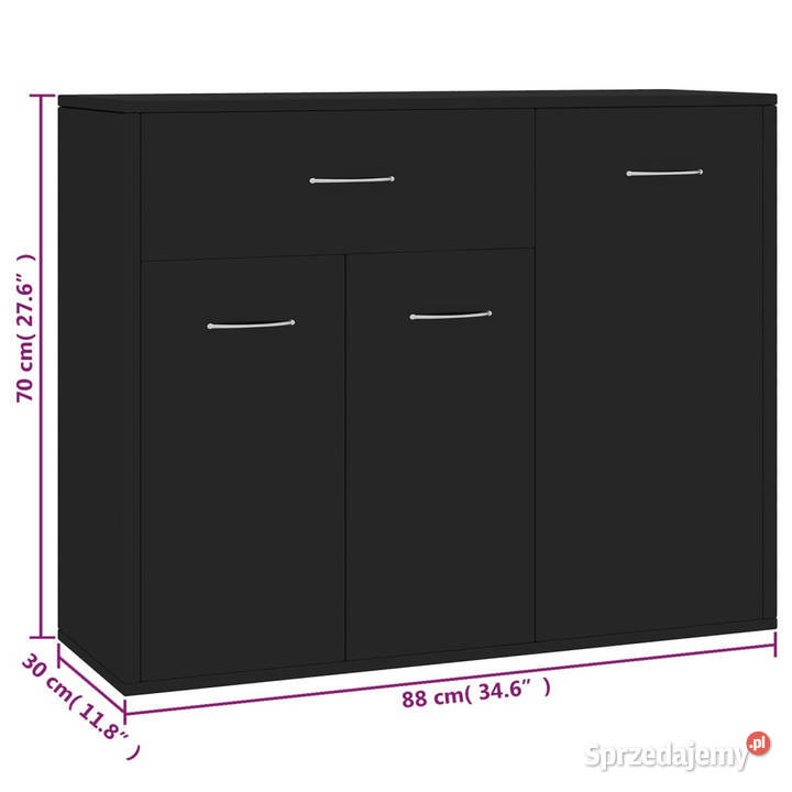 Szafka czarna 88x30x70 materiał drewnopochodny Warszawa