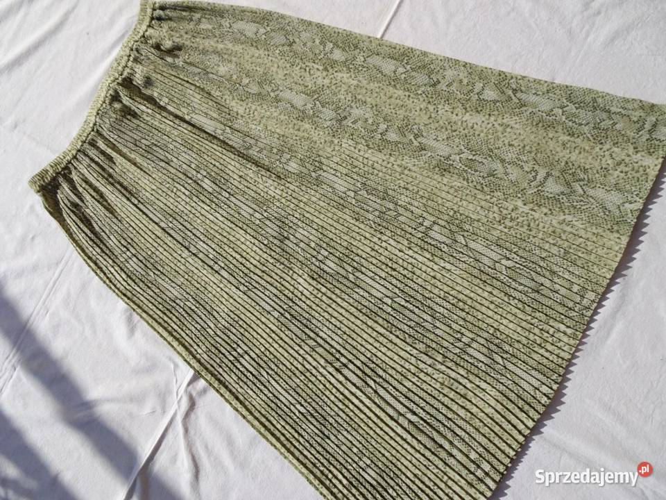 Spódnica plisowana wężowa khaki długa 42 44 małopolskie Nowy Sącz sprzedam