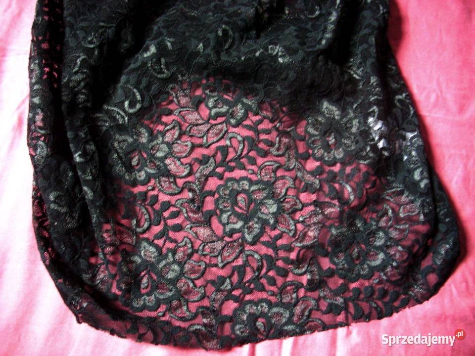 Top Shop Koronkowa czarna bluzka 38 40 Topy i koszulki małopolskie Nowy Sącz