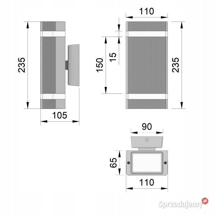 Kinkiet Elewacyjny LED 6 Sztuk Nowoczesny Lampa Kinkiety Warszawa