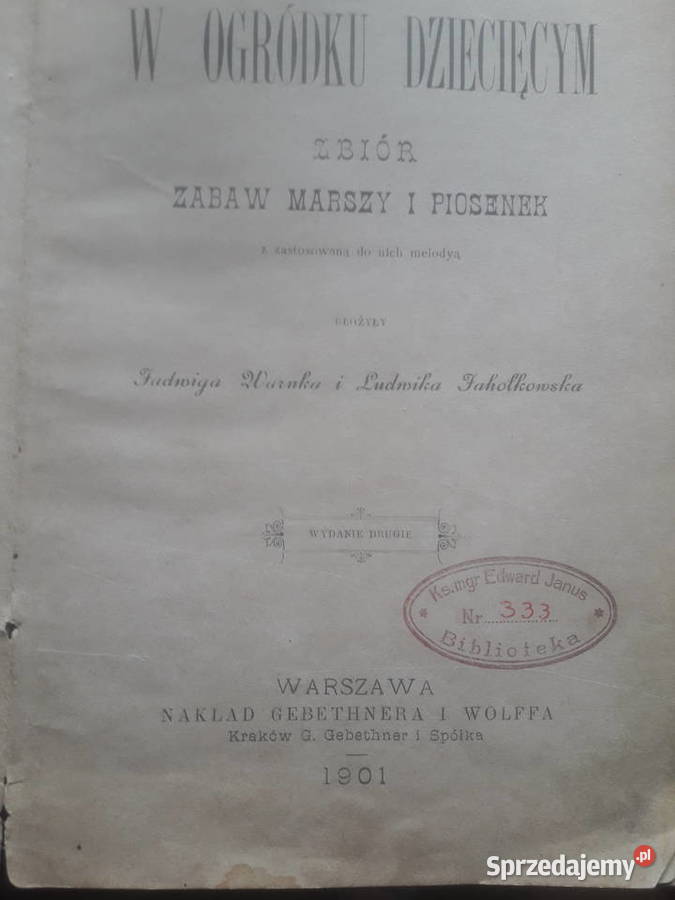 Jadwiga Warnka W ogródku dziecięcym 1901 Miechów
