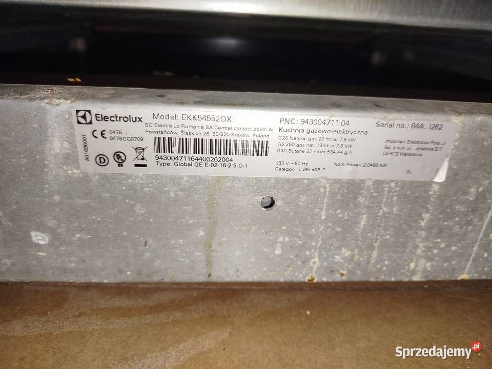 Kuchenka gazowa z piekarnikiem elektrycznym podlaskie Augustów