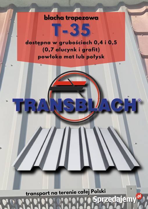 Blacha Trapezowa T35 05 Alucynk 1943 m2 sprzedam