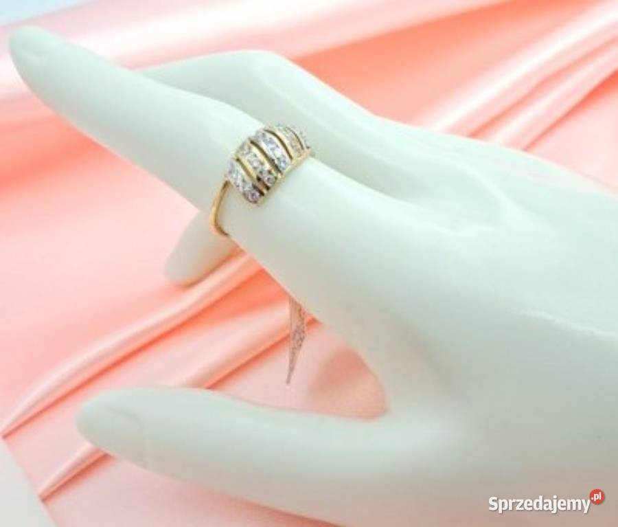 Pierścionek r14 Złoty pr333 z kamieniami Z395 Poznań