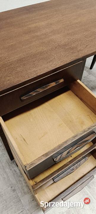biurko PRL patyczak dwustronne z szufladami Radomsko