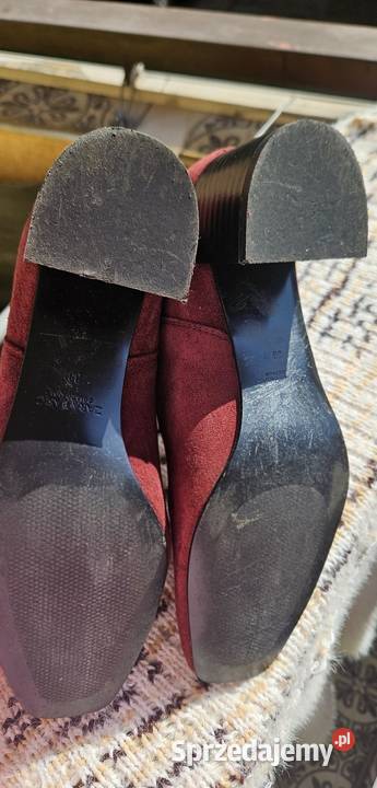 Skórzane botki sztyblety Zara 38 Opole