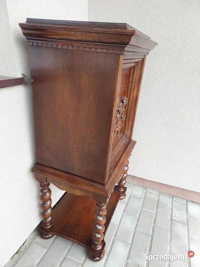 Stary dębowy barek szafka komoda rzeźbiona F144