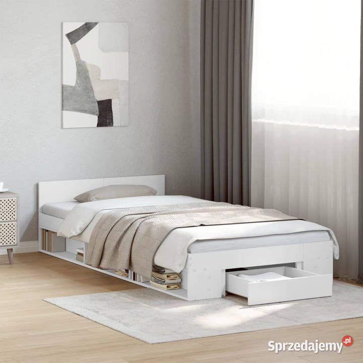 Rama łóżka z szufladą biała 75x190 WM3280804 Łóżka Warszawa sprzedam