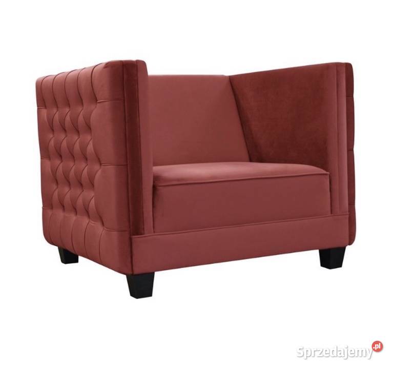 Piękny fotel pikowany velvet Fotele i pufy Kosakowo