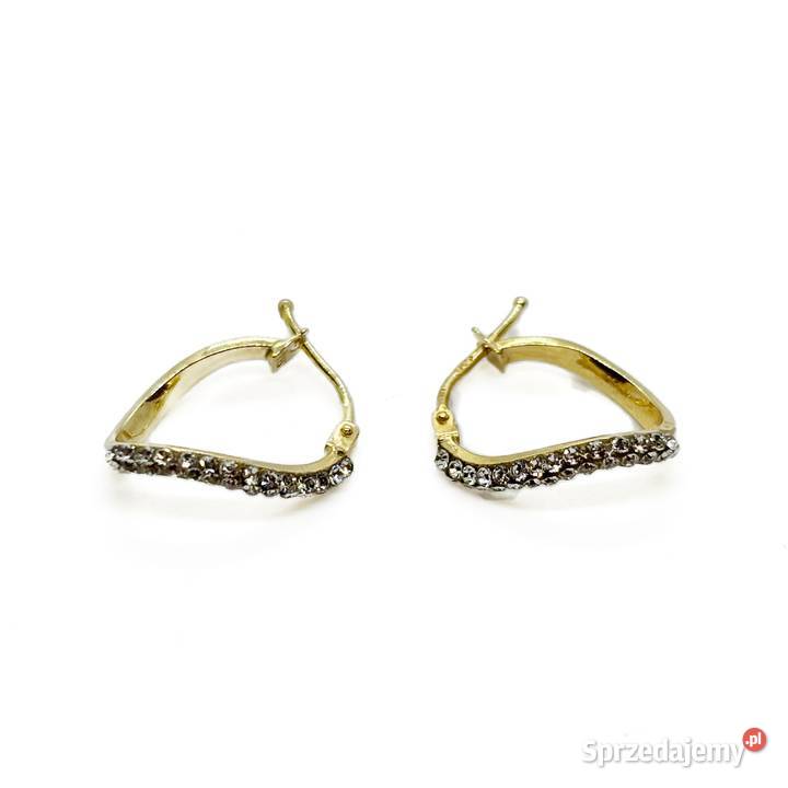 Złote Kolczyki Próby 333 096g Cyrkonie Kolczyki