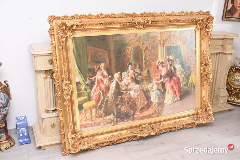 Obraz Olejny Arystokracja Obraz w Bogatej Złotej Obrazki i obrazy małopolskie