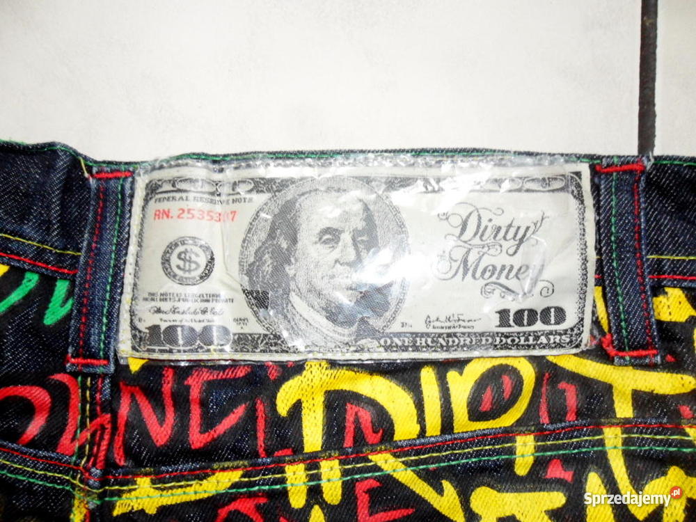 SPODNIE DIRTY MONEY rasta reggae kolorowe jeans Głogów