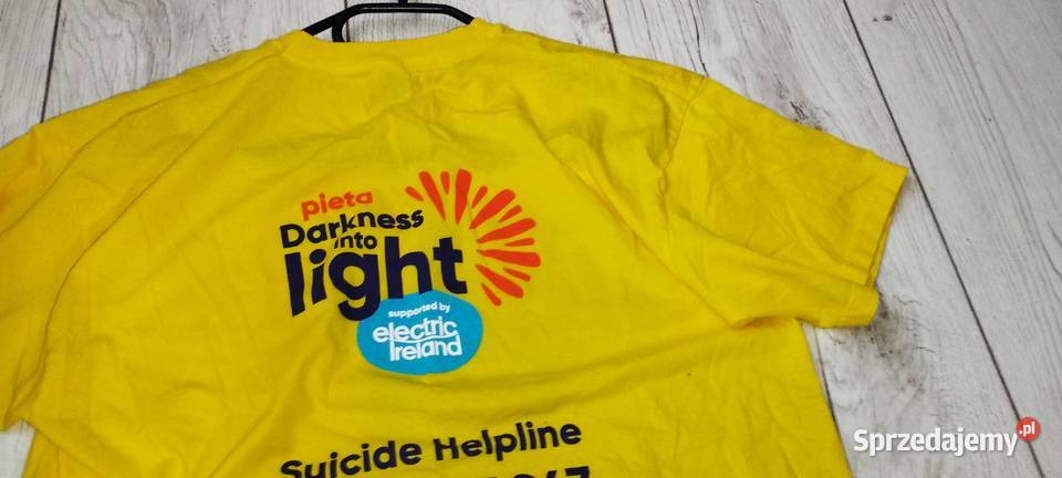 bawełniana koszulka tshirt żółta z napisami r L Odzież codzienna lubelskie Zamość sprzedam