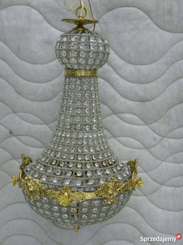 LAMPA KRYSZTAŁOWY ŻYRANDOL OKUTY MOSIĄDZEM małopolskie Kraków