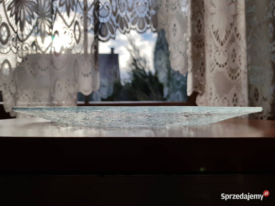 Duży talerz patera Anemony ok 34 Ząbkowice szkło Porcelana i szkło Dąbrowa Górnicza