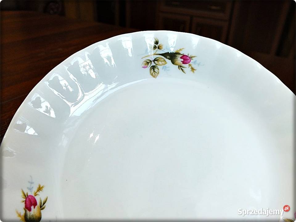 Talerz Talerzyk deserowy 165 Fabryka Porcelany biały Żary