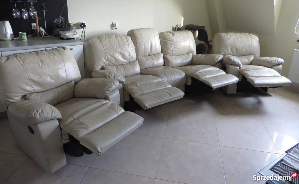 Wypoczynek skórzany komplet wypoczynkowy Relax 95cm dolnośląskie Wrocław sprzedam