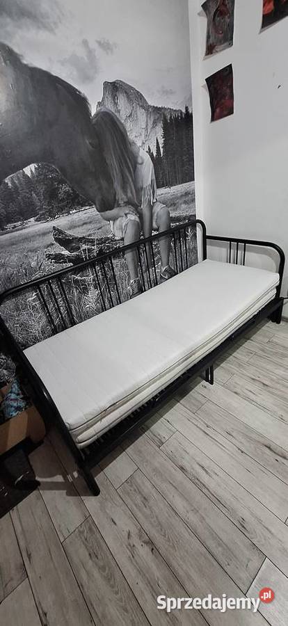 Łóżko rozkładane FYRESDAL z materacami 80x200 łódzkie Łódź sprzedam
