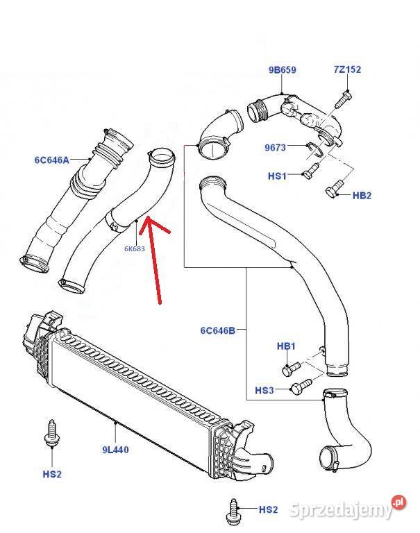 PRZEWÓD INTERCOOLERA TURBO FORD C FOCUS 16 dolnośląskie Głogów