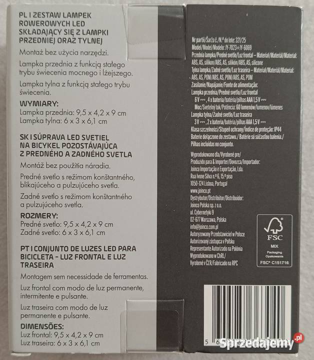 GO ACTIVE zestaw lampek rowerowych LED NOWE Ełk sprzedam