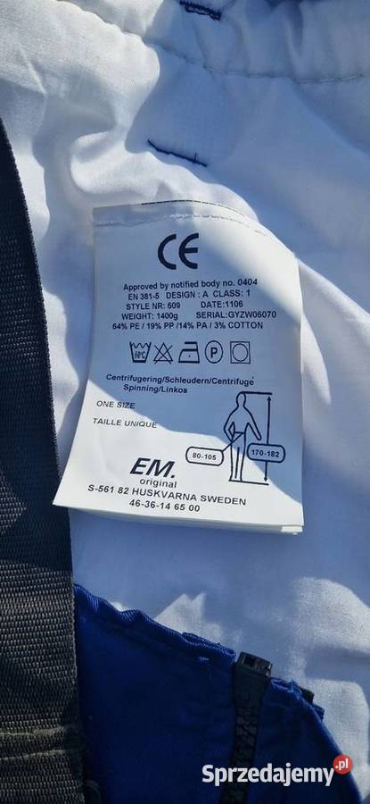 Spodnie Husqvarna pilarza Pilarz zimowe nowe opolskie Namysłów sprzedam