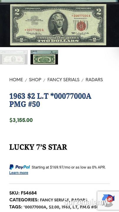 USA 2 Dolary 1928 r PCGS 63 PPQ WYSOKA NOTA Węgorzewo