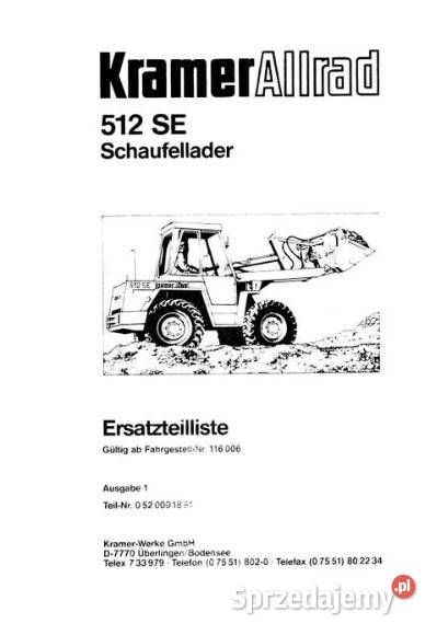 Katalog części ładowarka kołowa Kramer 512 SE Miastko